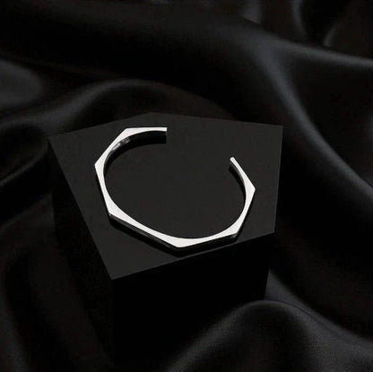Stainless Steel Hexagon Cuff Bangle
