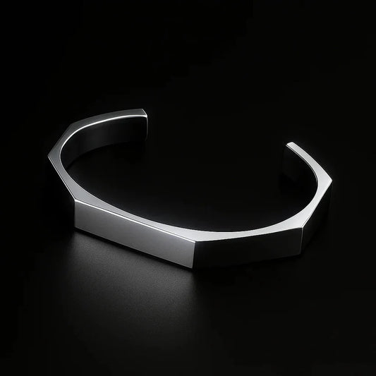 Stainless Steel Hexagon Cuff Bangle